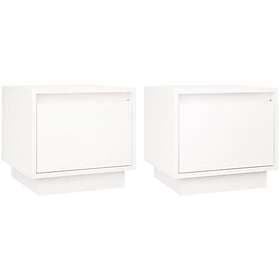 vidaXL Sängbord 2 st vit 35x34x32 cm massiv furu 813398