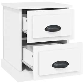 vidaXL Sängbord vit 39x39x47.5 cm konstruerat trä 816144