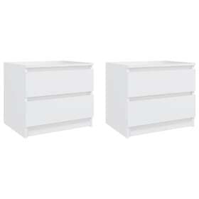 vidaXL Nightstand 2 pcs White 50x39x43.5cm Engineered Wood 806194