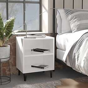 vidaXL Sängbord med metallben 2 st vit 40x30x50 cm 805798