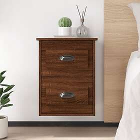 vidaXL Wall-mounted Nightstand Smoke Brown Oak 41.5x36x53cm 816406