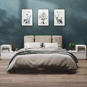 vidaXL Sängbord 2 st vit 60x34x51 cm massiv furu 814377