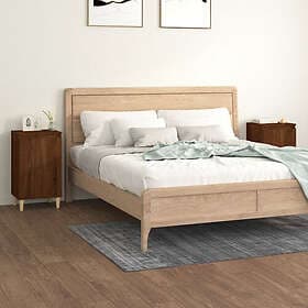 vidaXL Sängbord 2 st rökfärgad brun ek 40x35x70 cm konstruerat trä 819643