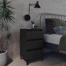 vidaXL Nightstand Black 40x35x69cm Metal Legs 805907