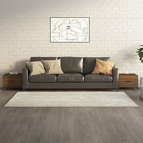 vidaXL Soffbord med metallben 2 st brun ek 50x50x40 cm 817542