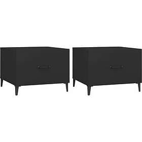 vidaXL Soffbord med metallben 2 st svart 50x50x40 cm 812729