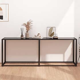 vidaXL Konsolbord svart 200x35x75.5 cm härdat glas 331687