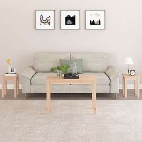 vidaXL Satsbord 3 st massiv furu 824978