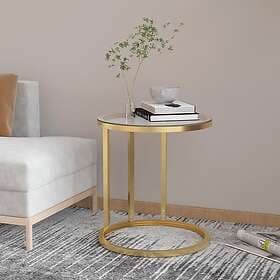 vidaXL Sidobord guld och transparent 45 cm härdat glas 331661
