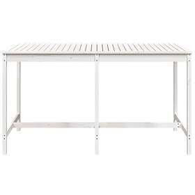vidaXL Garden Table white 203.5x90x110 cm solid pine 824103