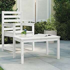 vidaXL Garden Table white 82.5x50.5x45 cm solid pine 824114