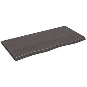 vidaXL Hyllplan mörkgrå 100x50x4 cm behandlad massiv ek 363807