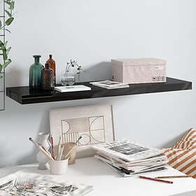 vidaXL Svävande vägghylla svart högglans 90x23.5x3.8 cm MDF 323775
