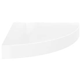 vidaXL Floating Corner Shelf White High Gloss 25x25x3.8 cm MDF 323886