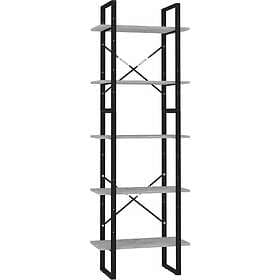 vidaXL Bokhylla med 5 hyllplan betonggrå 60x30x175 cm konstruerat trä 3081982