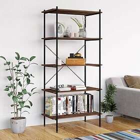 vidaXL Shelf Unit Black and Dark Wood 80x40x163 cm 336349
