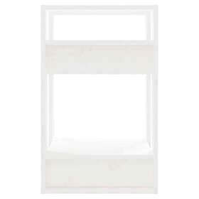 vidaXL Bokhylla/rumsavdelare vit 41x35x57 cm massiv furu 813855