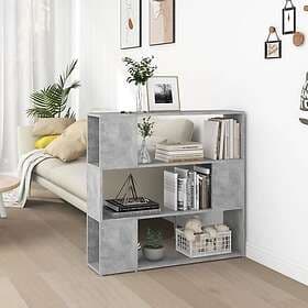 vidaXL Bokhylla Rumsavdelare betonggrå 100x24x94 cm 809183