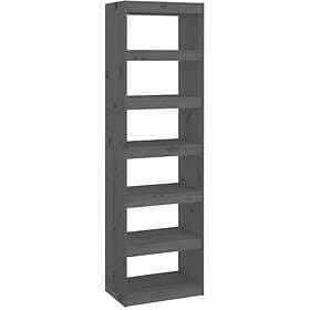 vidaXL Bokhylla/rumsavdelare grå 60x30x199.5 cm massiv furu 808180