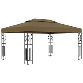 vidaXL Paviljong dubbla tak 3x4 m taupe 180g/m² 312244
