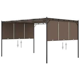 vidaXL Pavilion with curtains 4x3m taupe