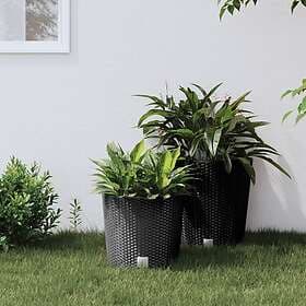 vidaXL Blomkruka med avtagbar insida antracit 15/15.3l PP-rotting 364684