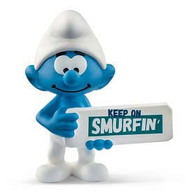schleich Smurfarna Smurf with Sign 20843