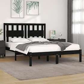vidaXL Bed Frame svart massiv furu 200x200 cm 3103957