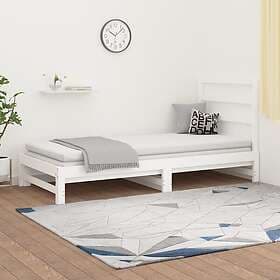 vidaXL Utdragbar dagbädd vit 2x(90x190) cm massiv furu 3108313