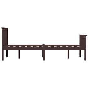 vidaXL Bed Frame mörkbrun massiv furu 120x200 cm 283234