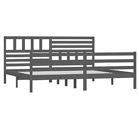 vidaXL Bed Frame grå massivt trä 200x200 cm 3101110