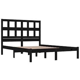 vidaXL Bed Frame svart massiv furu 140x190 cm 3104462