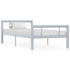 vidaXL Bed Frame grey and white metal 90x200 cm