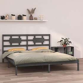 vidaXL Bed Frame grå massivt trä 200x200 cm 3105687