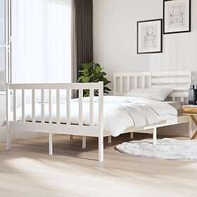 vidaXL Bed Frame vit massivt trä 140x190 cm 3101134