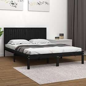 vidaXL Bed Frame svart massiv furu 200x200 cm 3104437