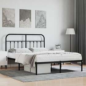 vidaXL Bed Frame med huvudgavel metall svart 140x200 cm 352579
