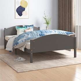 vidaXL Bed Frame mörkgrå massiv furu 120x200 cm 322048