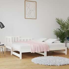 vidaXL Utdragbar dagbädd vit 2x(90x190) cm massiv furu 820747