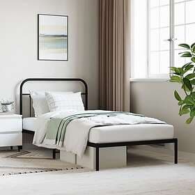 vidaXL Bed Frame med huvudgavel metall svart 100x200 cm 352573