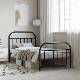 vidaXL Bed Frame med huvudgavel och fotgavel svart metall 100x200 cm 353648
