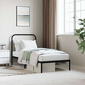 vidaXL Bed Frame med huvudgavel metall svart 90x200 cm 352571