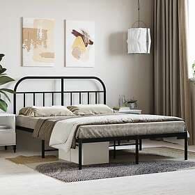 vidaXL Bed Frame med huvudgavel metall svart 140x190 cm 353635