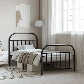 vidaXL Bed Frame med huvudgavel och fotgavel svart metall 107x203 cm 353649