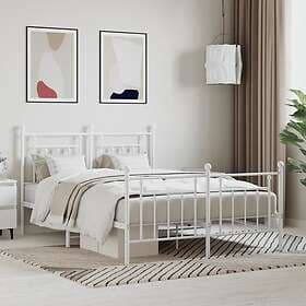 vidaXL Bed Frame med huvudgavel och fotgavel vit metall 140x200 cm 353605