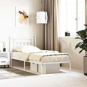 vidaXL Bed Frame med huvudgavel metall vit 90x190 cm 353578