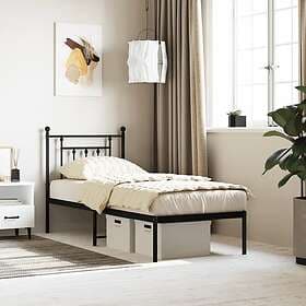vidaXL Bed Frame med huvudgavel metall svart 75x190 cm 353527