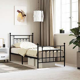 vidaXL Bed Frame med huvudgavel och fotgavel svart metall 80x200 cm 353546