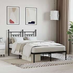 vidaXL Bed Frame med huvudgavel metall svart 120x190 cm 353534