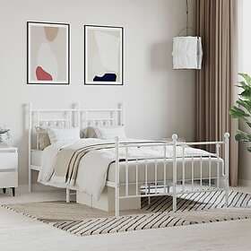 vidaXL Bed Frame med huvudgavel och fotgavel vit metall 120x200 cm 353602